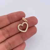 Pendant Heart Silhouette 1.2gr / 2.2cm / White Zircons 18K Yellow Gold &