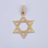 Dije Estrella De David 2.1gr / 3.9cm / Diamantada Oro Amarillo 18K &
