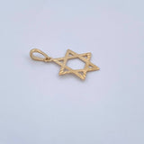 Dije Estrella De David 0.75gr / 2.6cm / Diamantada Oro Amarillo 18K &