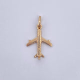 Pendant Airplane 0.9gr / 2.3cm / 18K Yellow Gold &