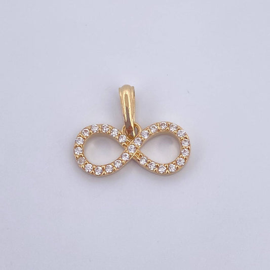 Pendant Infinity 1.25gr / 1.7cm / White Zircons 18K Yellow Gold &