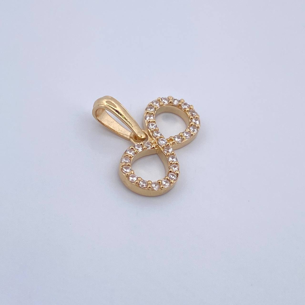 Pendant Infinity 1.25gr / 1.7cm / White Zircons 18K Yellow Gold &