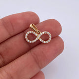 Pendant Infinity 1.25gr / 1.7cm / White Zircons 18K Yellow Gold &