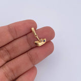Pendant Boat 0.7gr / 1.8cm / Blue White Zircons 18K Yellow Gold &