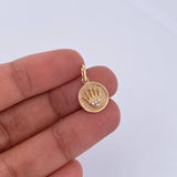 Pendant Crown Medal RX 0.95gr / 1.8cm / White Zircons 18K Yellow Gold &