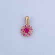 Pendant Halo 1.7gr / 1.8cm / Fuchsia Lilac Zircons 18K Yellow Gold &
