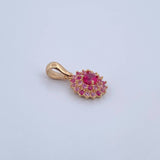 Pendant Halo 1.7gr / 1.8cm / Fuchsia Lilac Zircons 18K Yellow Gold &