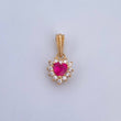 Dije Halo 1.1gr / 1.5cm / Circones Fucsia Blancos Oro Amarillo 18K &