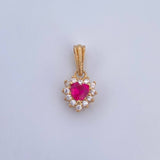 Dije Halo 1.1gr / 1.5cm / Circones Fucsia Blancos Oro Amarillo 18K &