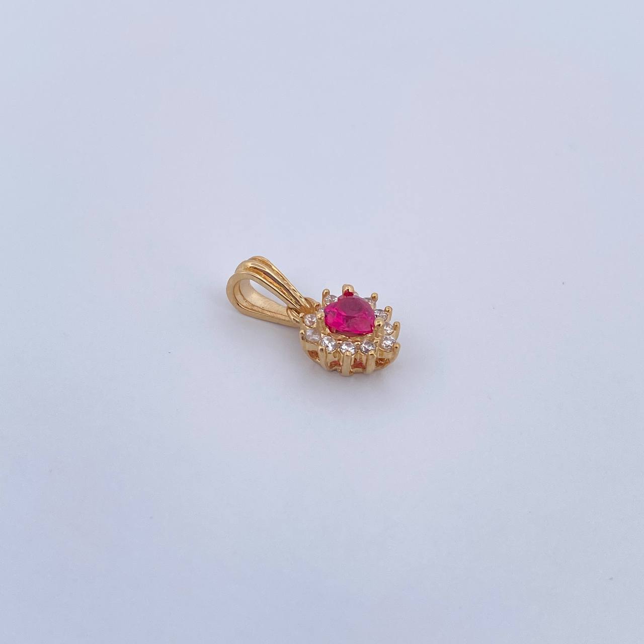 Dije Halo 1.1gr / 1.5cm / Circones Fucsia Blancos Oro Amarillo 18K &