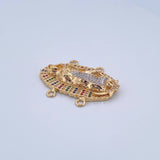 Herraje Virgen Guadalupe 8.8gr / 3.5cm / Circones De Colores Dos Oros Amarillo Blanco 18K &