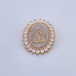 Charm Virgin Mary 2.8gr / 2.4cm / White Zircons Two Yellow White Gold 18K &
