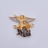 Charm San Miguel Arcangel 6gr / 2.3cm / White Zircons Three 18K Golds &