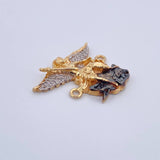 Charm San Miguel Arcangel 6gr / 2.3cm / White Zircons Three 18K Golds &