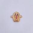 Charm Virgen Guadalupe 1.1gr / 1.4cm / Fuchsia Blue White Zircons 18K Yellow Gold &