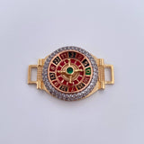 Charm Roulette 8.85gr / 3.4cm / White Green Zircons Three 18K Gold $