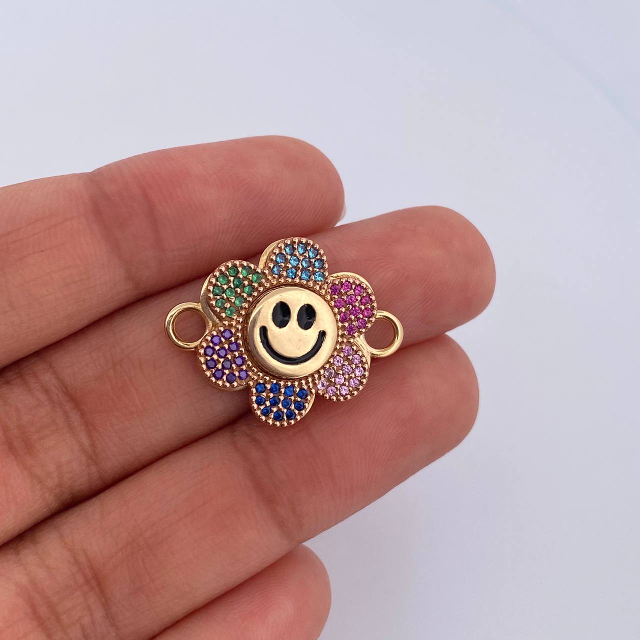 Charm Hardware 4.3gr / 2.3cm / Colored Zircons 18K Yellow Gold &