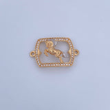 Herraje Caballo 2gr / 2.5cm / Circones Blancos Dos Oros Amarillo Blanco 18K &