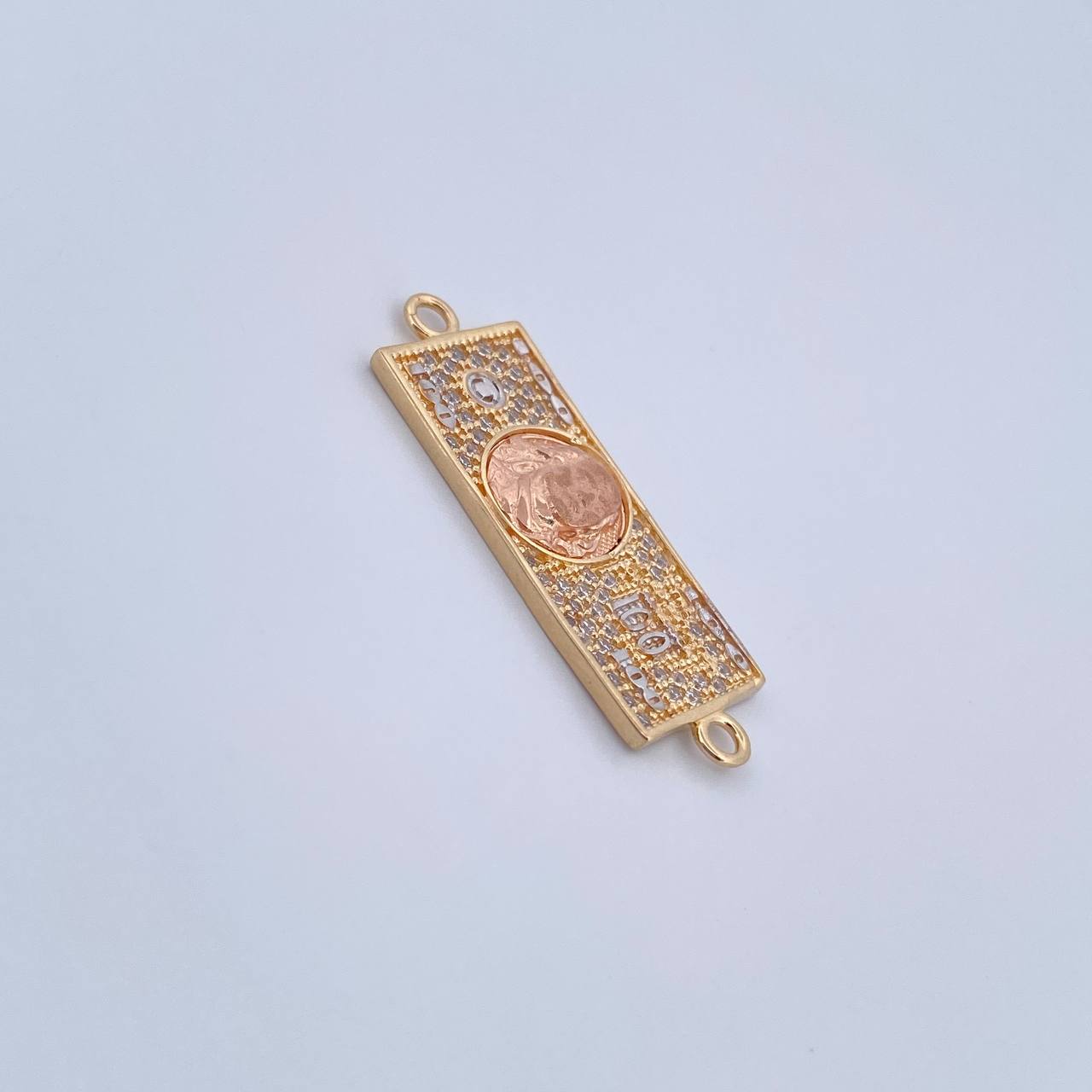 Herraje One Dólar 3gr / 3cm / Circones Blancos Dos Oros Amarillo Rosa 18K &
