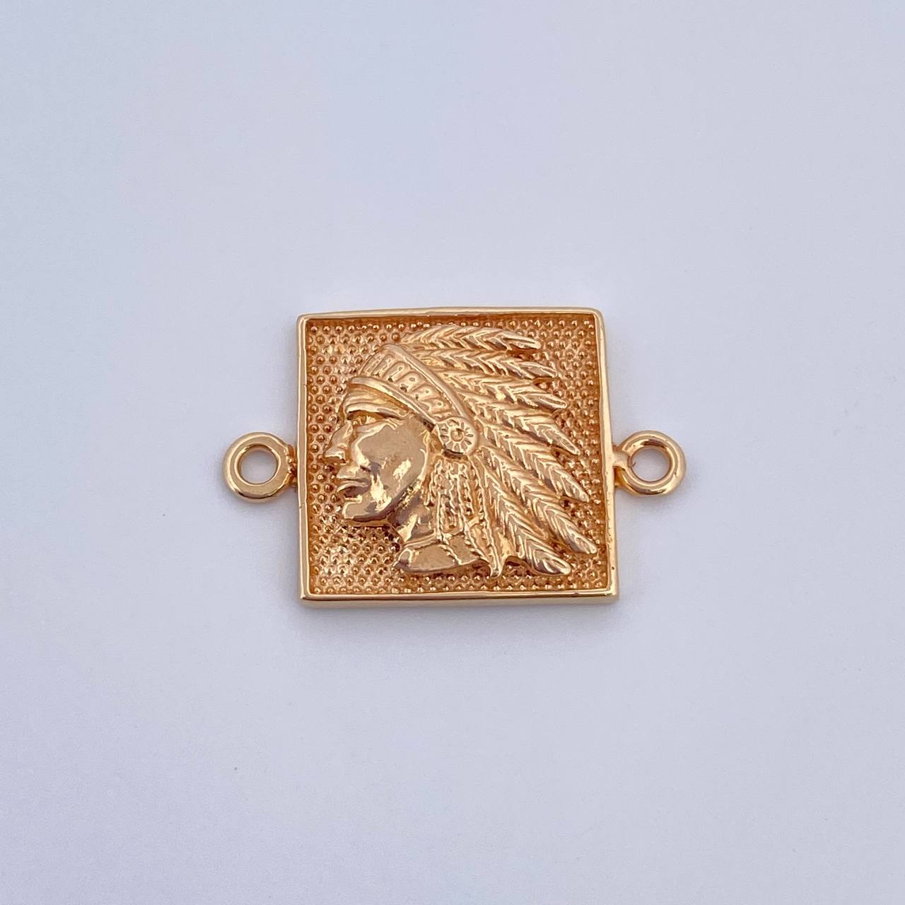 Charm Indio Plate 4.05gr / 2.2cm / Dotted 18K Yellow Gold &