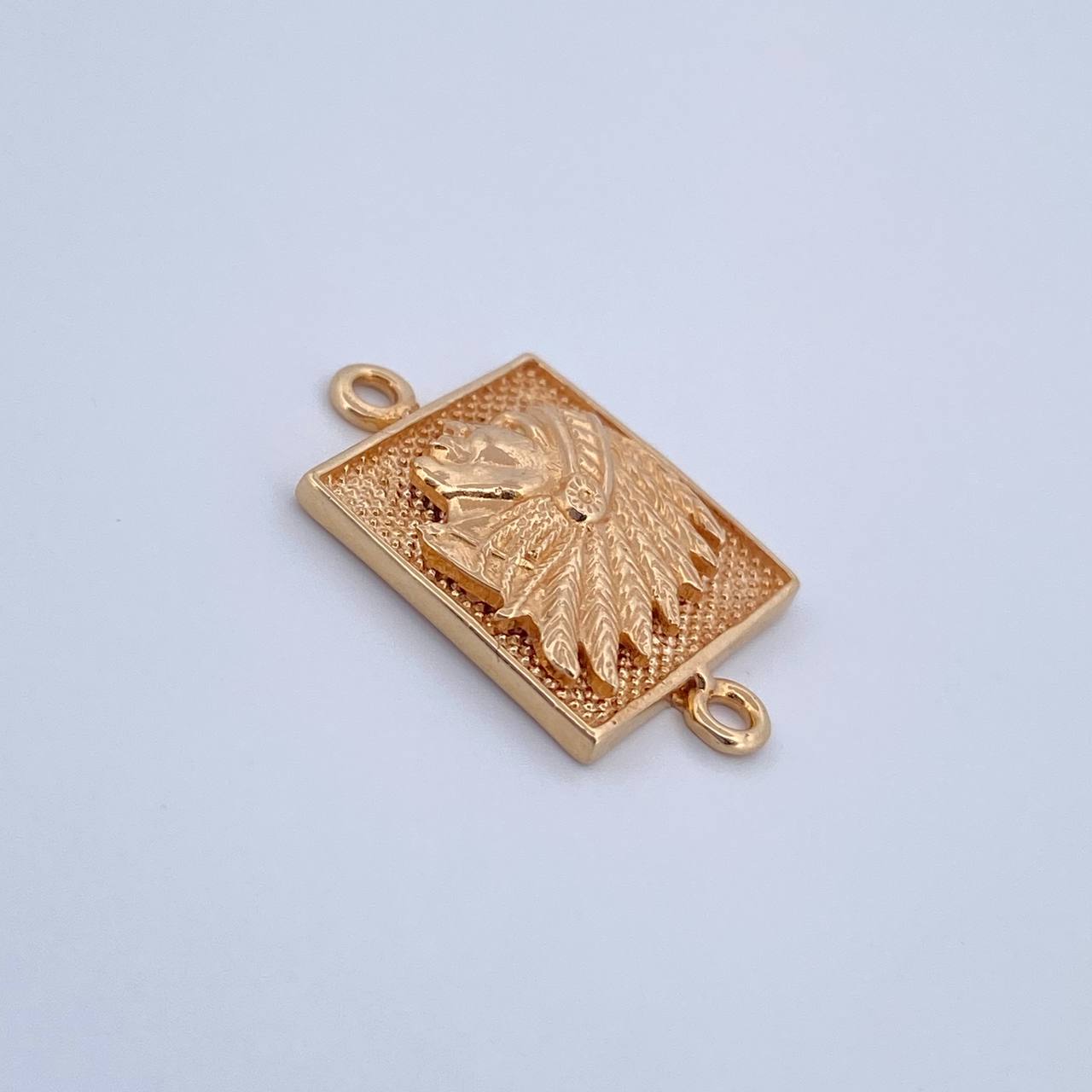 Charm Indio Plate 4.05gr / 2.2cm / Dotted 18K Yellow Gold &