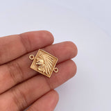 Charm Indio Plate 4.05gr / 2.2cm / Dotted 18K Yellow Gold &