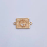 Charm Crown RX 1.15gr / 1.7cm / White Zircons 18K Yellow Gold &