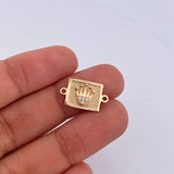 Charm Crown RX 1.15gr / 1.7cm / White Zircons 18K Yellow Gold &