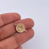 Herraje Corona RX 0.9gr / 1.5cm / Circones Blancos Oro Amarillo 18K &