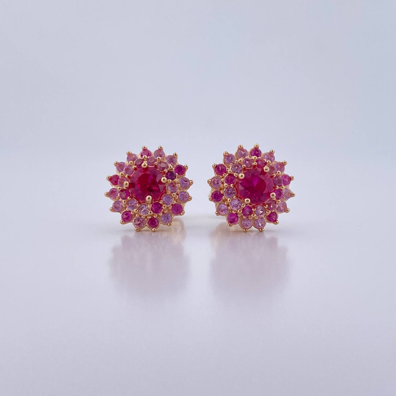 Topos Halo 3.3gr / Circones Fucsias Lilas Oro Amarillo 18K &