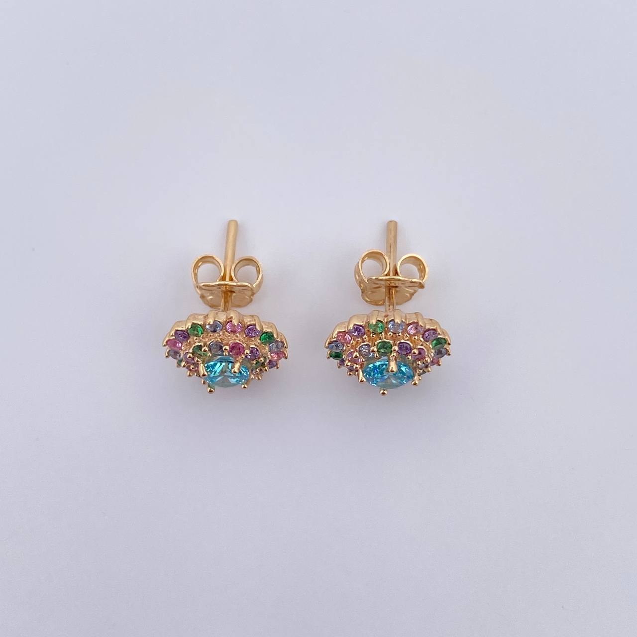 Topos Halo 3.2gr / Circones De Colores Oro Amarillo 18K &