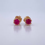Topos Halo 1.55gr / Circones Fucsias Blancos Oro Amarillo 18K &