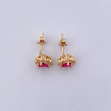 Topos Halo 1.95gr / Circones Fucsias Blancos Oro Amarillo 18K &