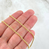 Rope Chain 3.8gr /  23 1/2 in / 2.2mm Yellow Gold +3 18K *