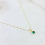 Set Cadena y Dije Aguja Trenzada + Piedra 1.25gr / 17 3/4 in / Oro Amarillo 18K