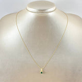 Set Cadena y Dije Aguja Trenzada + Piedra 1.25gr / 17 3/4 in / Oro Amarillo 18K