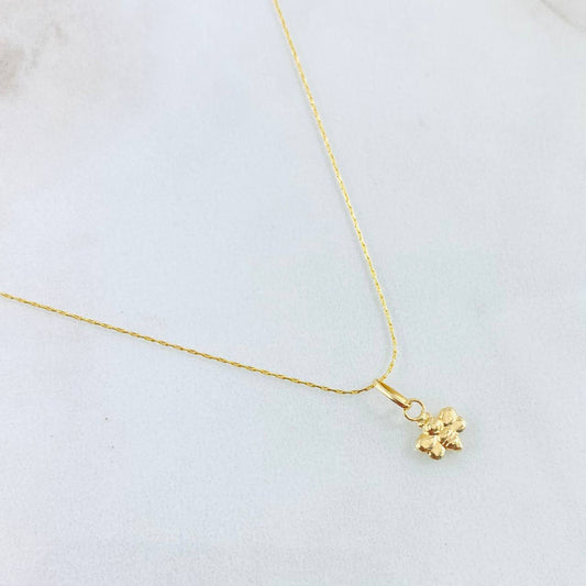 Set Cadena y Dije Aguja Trenzada + Abeja 1.15gr / 17 3/4 in / Oro Amarillo 18K