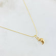 Set Cadena y Dije Aguja Trenzada + Luna 1.15gr / 17 3/4 in / Oro Amarillo 18K