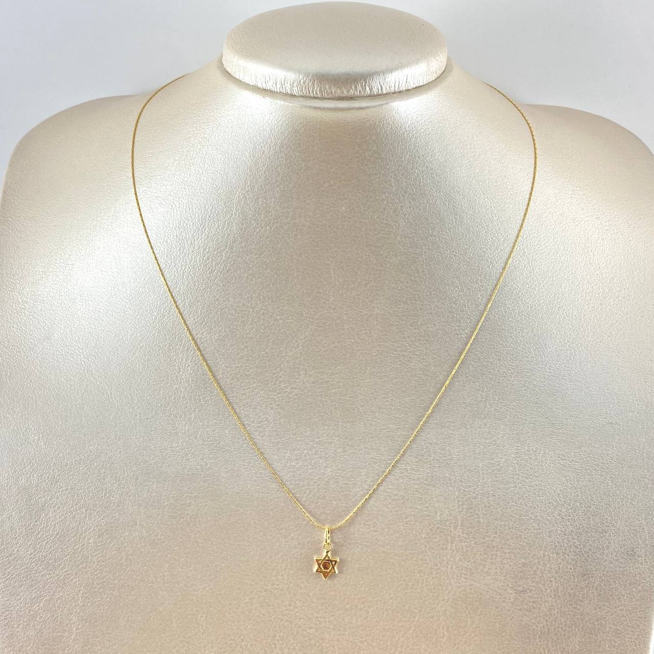 Set Cadena y Dije Hilo Petit + Estrella De David  1.25gr / 17 3/4 in / Oro Amarillo 18K *
