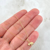 Set Cadena y Dije Aguja Trenzada + Tortuga 1.2gr / 17 3/4 in / Oro Amarillo 18K