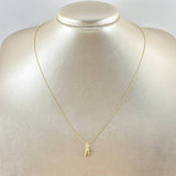 Set Cadena y Dije Aguja Trenzada + Angel 1.15gr / 17 3/4 in / Oro Amarillo 18K