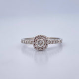 Anillo Halo Cuadrado Diamantes 2gr / T5 / Oro Blanco 18K &