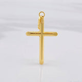 Dije Cruz Puntas Planas 0.7g /  1 1/2 in  Oro Amarillo 18K