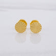Flat Circle Diamond Cut Stud Earrings 0.55g / in / 6.25mm Yellow Gold 18K
