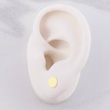 Flat Circle Diamond Cut Stud Earrings 0.55g / in / 6.25mm Yellow Gold 18K