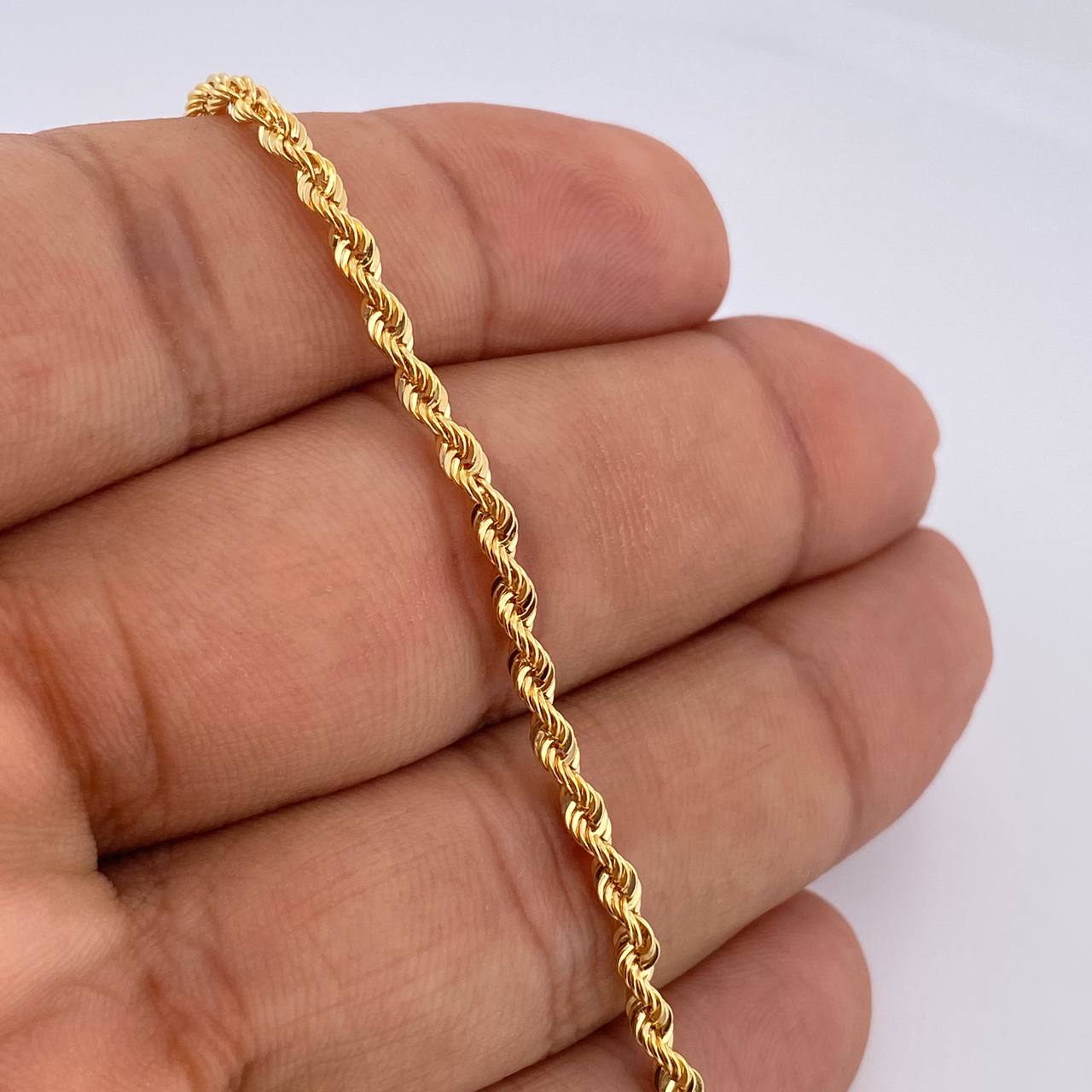 Rope Bracelet 2gr / 7.6in / +3 18K Gold &