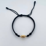 Black Bracelet Charm Letter R 0.55gr / Stamped 18K Yellow Gold &