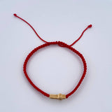 Red Bracelet Charm Cross 1.2gr / White Zircons   18K Yellow Gold &
