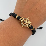 Black Bracelet Charm Timon 3.8gr / Black Zircons Neoprenes 18K Yellow Gold &
