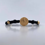 Black San Benito Bracelet 2.4gr / 6mm-3mm Beads Diamond Cut Neoprenes 18K Yellow Gold &